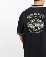 Vintage, Harley, Davidson, Polo, Shirt, The Real Deal, size double extra large, colour Black, newtown, sydney, australia, thrift store, opshop, preloved, secondhand, sustainable, retro, antique, 70s, 80s, 90s, 2000s, 00s, fashion, clothing, streetwear, trendy, garment, style, boutique, store, shop, archive, sale, cheap, best, top, Shirts