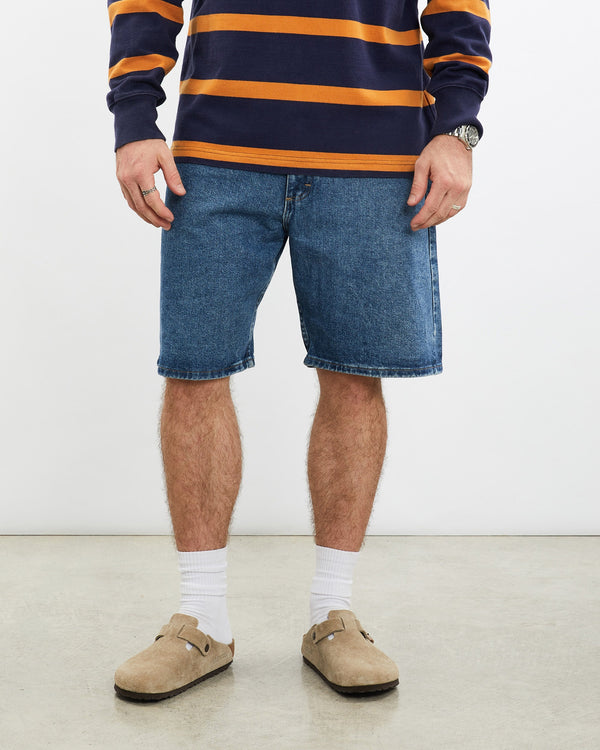 Vintage, Wrangler, Denim, Shorts, The Real Deal, size 32", colour Blue, newtown, sydney, australia, thrift store, opshop, preloved, secondhand, sustainable, retro, antique, 70s, 80s, 90s, 2000s, 00s, fashion, clothing, streetwear, trendy, garment, style, boutique, store, shop, archive, sale, cheap, best, top, Shorts