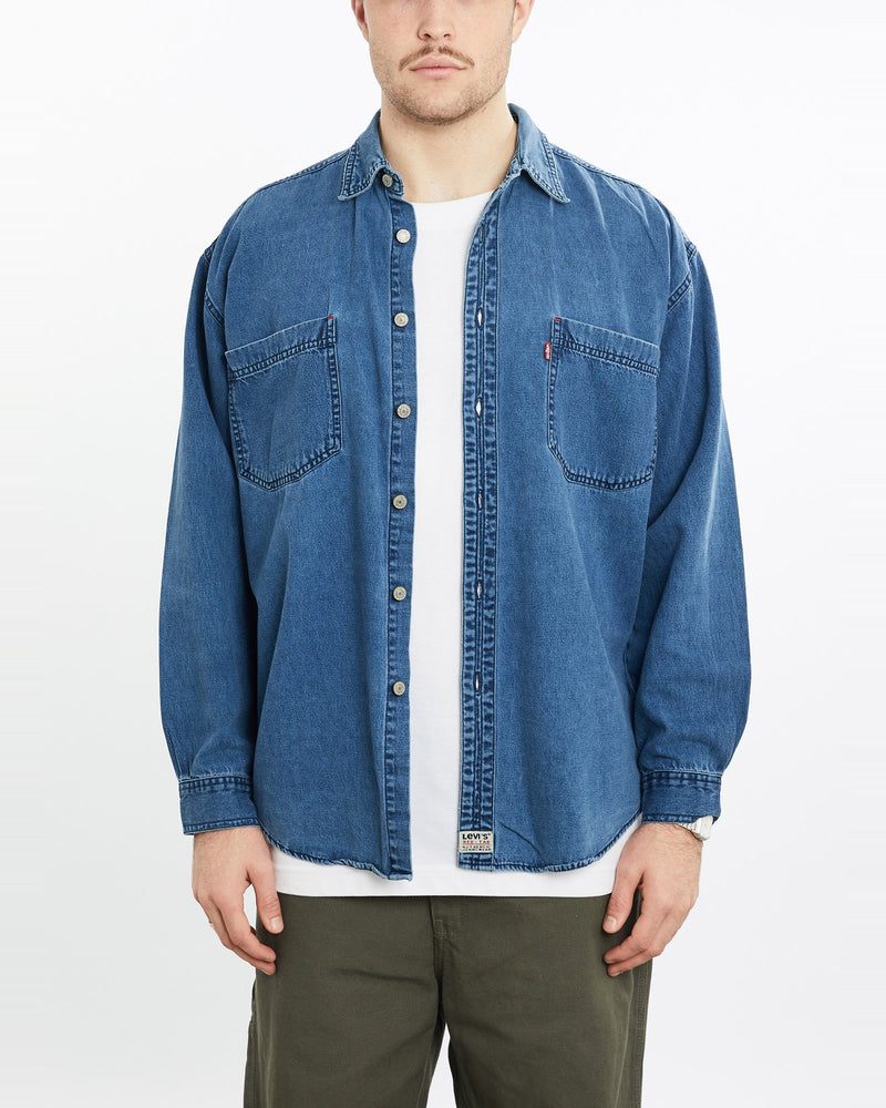 Vintage, 90s, Levi's, Denim, Button, Up, Shirt, The Real Deal, size large, colour Blue, newtown, sydney, australia, thrift store, opshop, preloved, secondhand, sustainable, retro, antique, 70s, 80s, 90s, 2000s, 00s, fashion, clothing, streetwear, trendy, garment, style, boutique, store, shop, archive, sale, cheap, best, top, Shirts