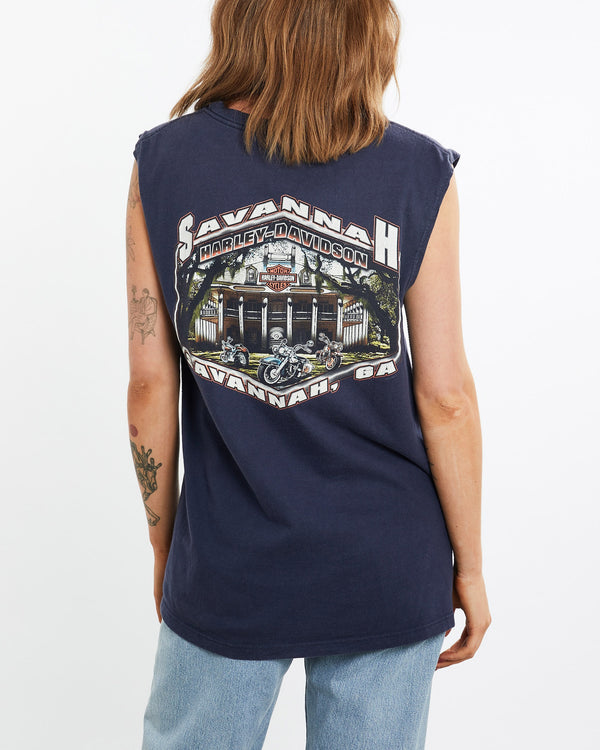 Vintage, Harley, Davidson, Tank, The Real Deal, size medium, colour Navy, newtown, sydney, australia, thrift store, opshop, preloved, secondhand, sustainable, retro, antique, 70s, 80s, 90s, 2000s, 00s, fashion, clothing, streetwear, trendy, garment, style, boutique, store, shop, archive, sale, cheap, best, top, T-Shirts