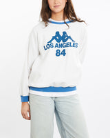 Vintage, 80s, Kappa, Los, Angeles, Sweatshirt, The Real Deal, size medium, colour White, newtown, sydney, australia, thrift store, opshop, preloved, secondhand, sustainable, retro, antique, 70s, 80s, 90s, 2000s, 00s, fashion, clothing, streetwear, trendy, garment, style, boutique, store, shop, archive, sale, cheap, best, top, Sweats and hoodies