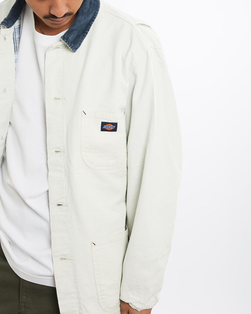 Vintage, Dickies, Flannel, Lined, Jacket, The Real Deal, size large, colour Beige, newtown, sydney, australia, thrift store, opshop, preloved, secondhand, sustainable, retro, antique, 70s, 80s, 90s, 2000s, 00s, fashion, clothing, streetwear, trendy, garment, style, boutique, store, shop, archive, sale, cheap, best, top, Jackets