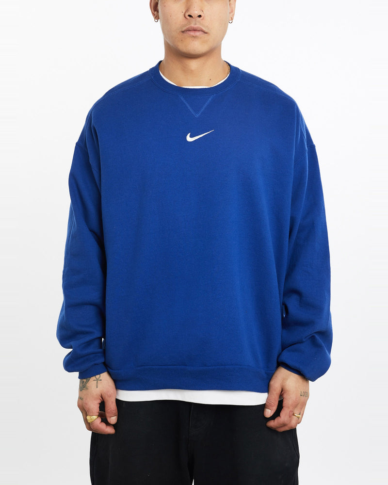 Vintage, 90s, Nike, Sweatshirt, The Real Deal, size extra large, colour Blue, newtown, sydney, australia, thrift store, opshop, preloved, secondhand, sustainable, retro, antique, 70s, 80s, 90s, 2000s, 00s, fashion, clothing, streetwear, trendy, garment, style, boutique, store, shop, archive, sale, cheap, best, top, Sweats and hoodies