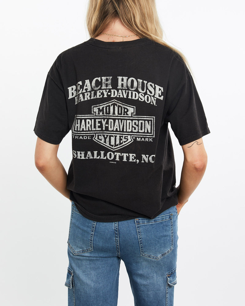 Harley, Davidson, Tee, The Real Deal, size medium, colour Black, newtown, sydney, australia, thrift store, opshop, preloved, secondhand, sustainable, retro, antique, 70s, 80s, 90s, 2000s, 00s, fashion, clothing, streetwear, trendy, garment, style, boutique, store, shop, archive, sale, cheap, best, top, T-Shirts