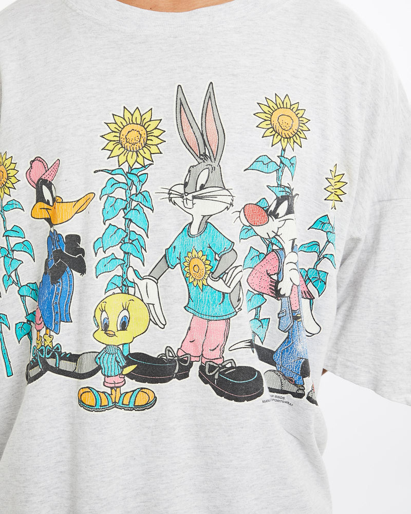 Vintage, 1995, Looney, Tunes, Cartoon, Tee, The Real Deal, size large, colour Grey, newtown, sydney, australia, thrift store, opshop, preloved, secondhand, sustainable, retro, antique, 70s, 80s, 90s, 2000s, 00s, fashion, clothing, streetwear, trendy, garment, style, boutique, store, shop, archive, sale, cheap, best, top, T-Shirts
