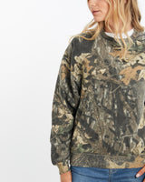 Vintage, 90s, Realtree, Camo, Sweatshirt, The Real Deal, size medium, colour Green, newtown, sydney, australia, thrift store, opshop, preloved, secondhand, sustainable, retro, antique, 70s, 80s, 90s, 2000s, 00s, fashion, clothing, streetwear, trendy, garment, style, boutique, store, shop, archive, sale, cheap, best, top, Sweats and hoodies