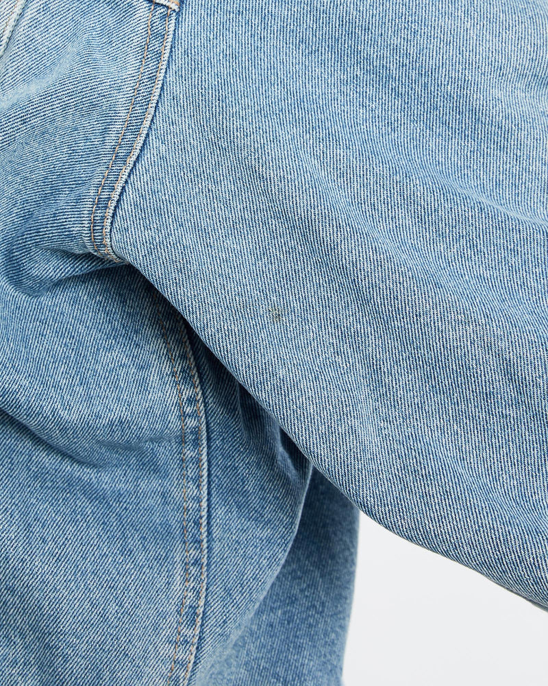 Vintage, Wrangler, Flannelette, Lined', Denim, Jacket, The Real Deal, size extra large, colour Blue, newtown, sydney, australia, thrift store, opshop, preloved, secondhand, sustainable, retro, antique, 70s, 80s, 90s, 2000s, 00s, fashion, clothing, streetwear, trendy, garment, style, boutique, store, shop, archive, sale, cheap, best, top, Jackets