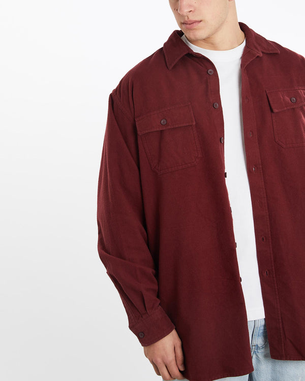Vintage, L.L., Bean, Button, Up, Shirt, The Real Deal, size double extra large, colour Burgundy, newtown, sydney, australia, thrift store, opshop, preloved, secondhand, sustainable, retro, antique, 70s, 80s, 90s, 2000s, 00s, fashion, clothing, streetwear, trendy, garment, style, boutique, store, shop, archive, sale, cheap, best, top, Shirts