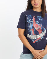 Vintage, Spider-Man, 2, Movie, Tee, The Real Deal, size double extra small, colour Navy, newtown, sydney, australia, thrift store, opshop, preloved, secondhand, sustainable, retro, antique, 70s, 80s, 90s, 2000s, 00s, fashion, clothing, streetwear, trendy, garment, style, boutique, store, shop, archive, sale, cheap, best, top, T-Shirts