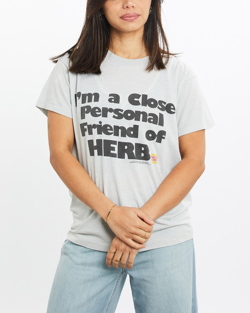 Vintage, 1986, Burger, King, Tee, The Real Deal, size double extra small, colour Grey, newtown, sydney, australia, thrift store, opshop, preloved, secondhand, sustainable, retro, antique, 70s, 80s, 90s, 2000s, 00s, fashion, clothing, streetwear, trendy, garment, style, boutique, store, shop, archive, sale, cheap, best, top, T-Shirts