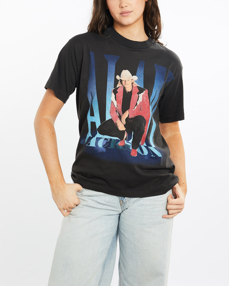 Vintage, 1995, Alan, Jackson, Music, Tee, The Real Deal, size medium, colour Black, newtown, sydney, australia, thrift store, opshop, preloved, secondhand, sustainable, retro, antique, 70s, 80s, 90s, 2000s, 00s, fashion, clothing, streetwear, trendy, garment, style, boutique, store, shop, archive, sale, cheap, best, top, T-Shirts