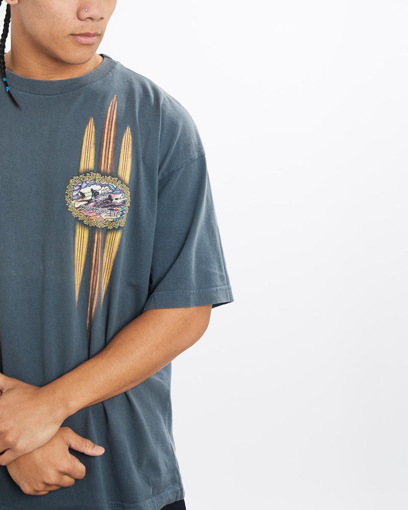 Vintage, 90s, Quiksilver, Surf, Tee, The Real Deal, size large, colour Navy, newtown, sydney, australia, thrift store, opshop, preloved, secondhand, sustainable, retro, antique, 70s, 80s, 90s, 2000s, 00s, fashion, clothing, streetwear, trendy, garment, style, boutique, store, shop, archive, sale, cheap, best, top, T-Shirts