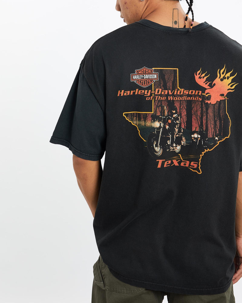 Vintage, Harley, Davidson, Tee, The Real Deal, size large, colour Black, newtown, sydney, australia, thrift store, opshop, preloved, secondhand, sustainable, retro, antique, 70s, 80s, 90s, 2000s, 00s, fashion, clothing, streetwear, trendy, garment, style, boutique, store, shop, archive, sale, cheap, best, top, T-Shirts