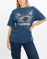 Vintage, Harley, Davidson, Tee, The Real Deal, size medium, colour Navy, newtown, sydney, australia, thrift store, opshop, preloved, secondhand, sustainable, retro, antique, 70s, 80s, 90s, 2000s, 00s, fashion, clothing, streetwear, trendy, garment, style, boutique, store, shop, archive, sale, cheap, best, top, T-Shirts