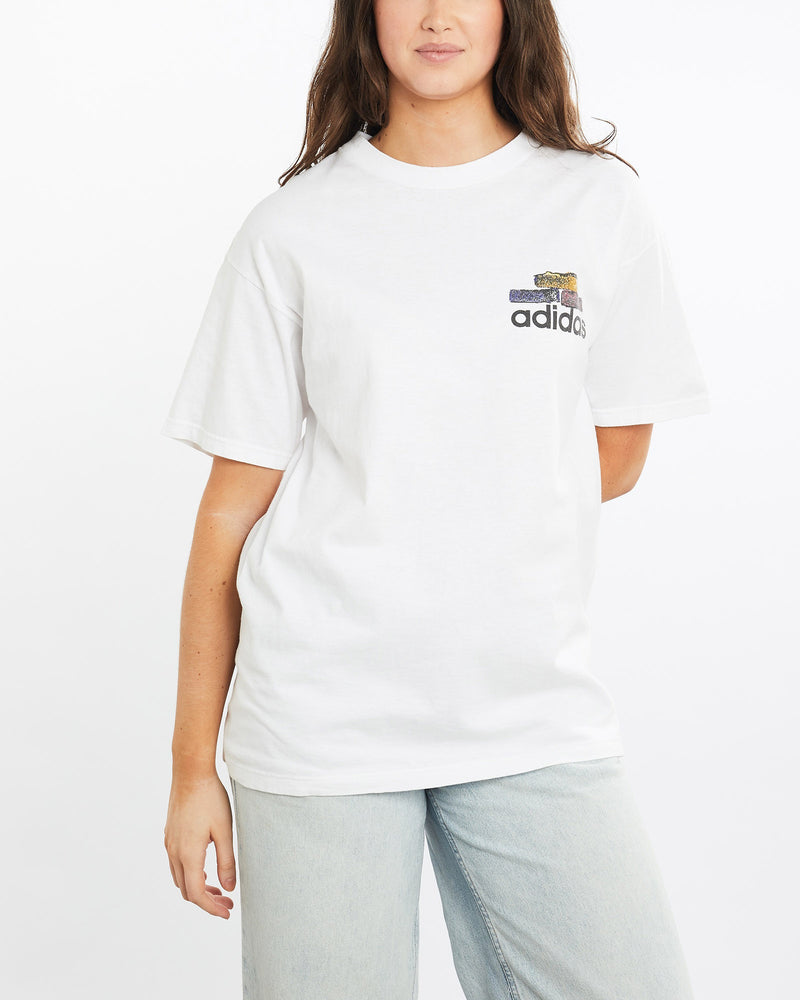 Vintage, 90s, Adidas, Tee, The Real Deal, size medium, colour White, newtown, sydney, australia, thrift store, opshop, preloved, secondhand, sustainable, retro, antique, 70s, 80s, 90s, 2000s, 00s, fashion, clothing, streetwear, trendy, garment, style, boutique, store, shop, archive, sale, cheap, best, top, T-Shirts