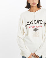 Vintage, Harley, Davidson, Long, Sleeve, Henley, Tee, The Real Deal, size medium, colour Beige, newtown, sydney, australia, thrift store, opshop, preloved, secondhand, sustainable, retro, antique, 70s, 80s, 90s, 2000s, 00s, fashion, clothing, streetwear, trendy, garment, style, boutique, store, shop, archive, sale, cheap, best, top, T-Shirts