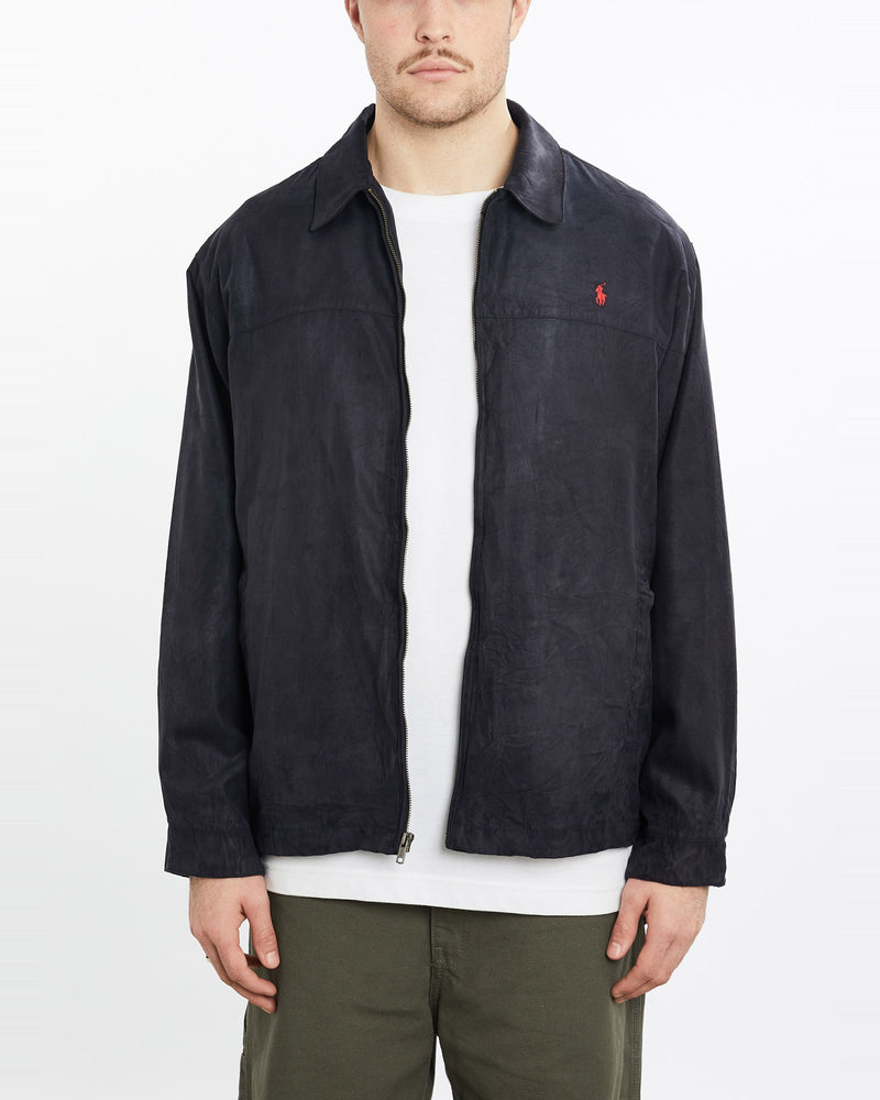 Vintage, 90s, Polo, Ralph, Lauren, Harrington, Jacket, The Real Deal, size extra large, colour Navy, newtown, sydney, australia, thrift store, opshop, preloved, secondhand, sustainable, retro, antique, 70s, 80s, 90s, 2000s, 00s, fashion, clothing, streetwear, trendy, garment, style, boutique, store, shop, archive, sale, cheap, best, top, Jackets