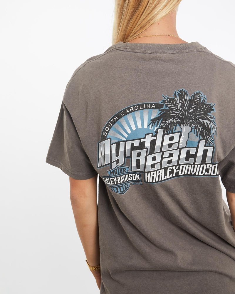 Vintage, Harley, Davidson, Tee, The Real Deal, size medium, colour Grey, newtown, sydney, australia, thrift store, opshop, preloved, secondhand, sustainable, retro, antique, 70s, 80s, 90s, 2000s, 00s, fashion, clothing, streetwear, trendy, garment, style, boutique, store, shop, archive, sale, cheap, best, top, T-Shirts