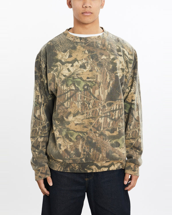 Vintage, Realtree, Camo, Sweatshirt, The Real Deal, size large, colour Brown, newtown, sydney, australia, thrift store, opshop, preloved, secondhand, sustainable, retro, antique, 70s, 80s, 90s, 2000s, 00s, fashion, clothing, streetwear, trendy, garment, style, boutique, store, shop, archive, sale, cheap, best, top, Sweats and hoodies