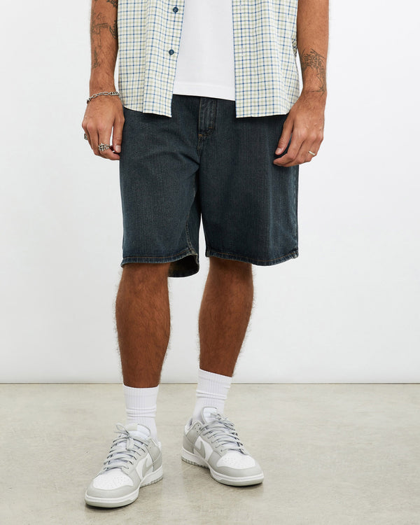 Vintage, Wrangler, Denim, Shorts, The Real Deal, size 36", colour Navy, newtown, sydney, australia, thrift store, opshop, preloved, secondhand, sustainable, retro, antique, 70s, 80s, 90s, 2000s, 00s, fashion, clothing, streetwear, trendy, garment, style, boutique, store, shop, archive, sale, cheap, best, top, Shorts