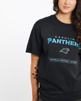 Vintage, 90s, NFL, Carolina, Panthers, Tee, The Real Deal, size medium, colour Black, newtown, sydney, australia, thrift store, opshop, preloved, secondhand, sustainable, retro, antique, 70s, 80s, 90s, 2000s, 00s, fashion, clothing, streetwear, trendy, garment, style, boutique, store, shop, archive, sale, cheap, best, top, T-Shirts