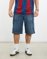 Vintage, Tommy, Hilfiger, Denim, Shorts, The Real Deal, size 32", colour Blue, newtown, sydney, australia, thrift store, opshop, preloved, secondhand, sustainable, retro, antique, 70s, 80s, 90s, 2000s, 00s, fashion, clothing, streetwear, trendy, garment, style, boutique, store, shop, archive, sale, cheap, best, top, Shorts