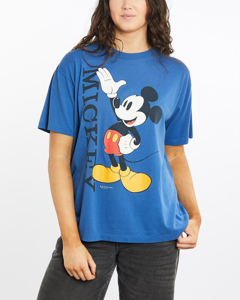 Vintage, 80s, Disney, Mickey, Mouse, Tee, The Real Deal, size medium, colour Blue, newtown, sydney, australia, thrift store, opshop, preloved, secondhand, sustainable, retro, antique, 70s, 80s, 90s, 2000s, 00s, fashion, clothing, streetwear, trendy, garment, style, boutique, store, shop, archive, sale, cheap, best, top, T-Shirts