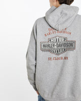 Vintage, Harley, Davidson, Hooded, Sweatshirt, The Real Deal, size extra large, colour Grey, newtown, sydney, australia, thrift store, opshop, preloved, secondhand, sustainable, retro, antique, 70s, 80s, 90s, 2000s, 00s, fashion, clothing, streetwear, trendy, garment, style, boutique, store, shop, archive, sale, cheap, best, top, Sweats and hoodies