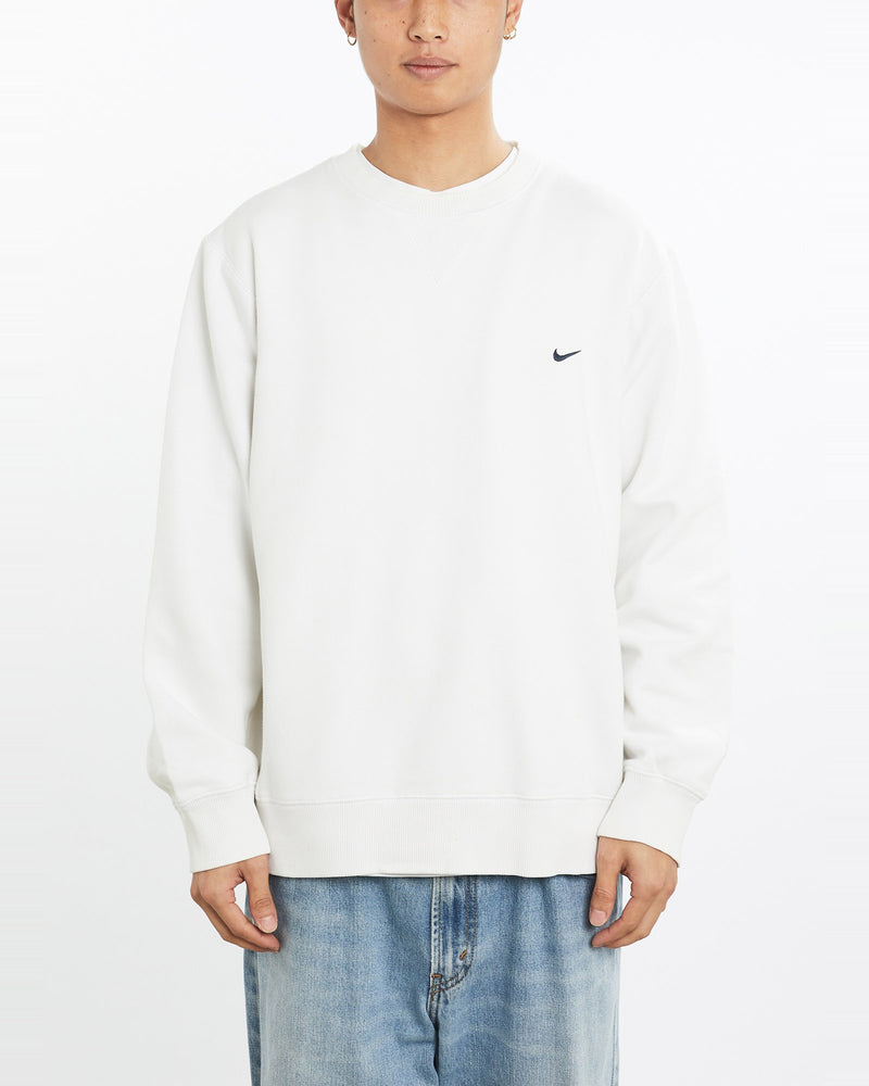 Vintage, Nike, Sweatshirt, The Real Deal, size large, colour White, newtown, sydney, australia, thrift store, opshop, preloved, secondhand, sustainable, retro, antique, 70s, 80s, 90s, 2000s, 00s, fashion, clothing, streetwear, trendy, garment, style, boutique, store, shop, archive, sale, cheap, best, top, Sweats and hoodies