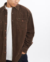 Vintage, Wrangler, Corduroy, Button, Up, Shirt, The Real Deal, size large, colour Brown, newtown, sydney, australia, thrift store, opshop, preloved, secondhand, sustainable, retro, antique, 70s, 80s, 90s, 2000s, 00s, fashion, clothing, streetwear, trendy, garment, style, boutique, store, shop, archive, sale, cheap, best, top, Shirts