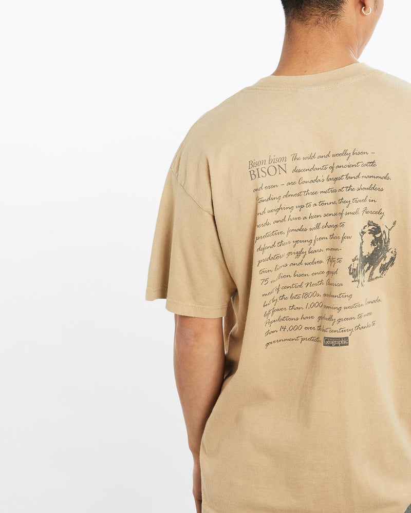 Vintage, Bison, Wildlife, Tee, The Real Deal, size large, colour Brown, newtown, sydney, australia, thrift store, opshop, preloved, secondhand, sustainable, retro, antique, 70s, 80s, 90s, 2000s, 00s, fashion, clothing, streetwear, trendy, garment, style, boutique, store, shop, archive, sale, cheap, best, top, T-Shirts