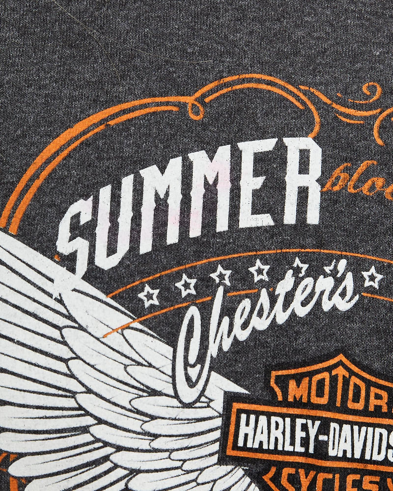 Harley, Davidson, Blood, Donor, Tee, The Real Deal, size extra small, colour Grey, newtown, sydney, australia, thrift store, opshop, preloved, secondhand, sustainable, retro, antique, 70s, 80s, 90s, 2000s, 00s, fashion, clothing, streetwear, trendy, garment, style, boutique, store, shop, archive, sale, cheap, best, top, T-Shirts