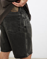 Vintage, Wrangler, Denim, Shorts, The Real Deal, size 32", colour Black, newtown, sydney, australia, thrift store, opshop, preloved, secondhand, sustainable, retro, antique, 70s, 80s, 90s, 2000s, 00s, fashion, clothing, streetwear, trendy, garment, style, boutique, store, shop, archive, sale, cheap, best, top, Shorts