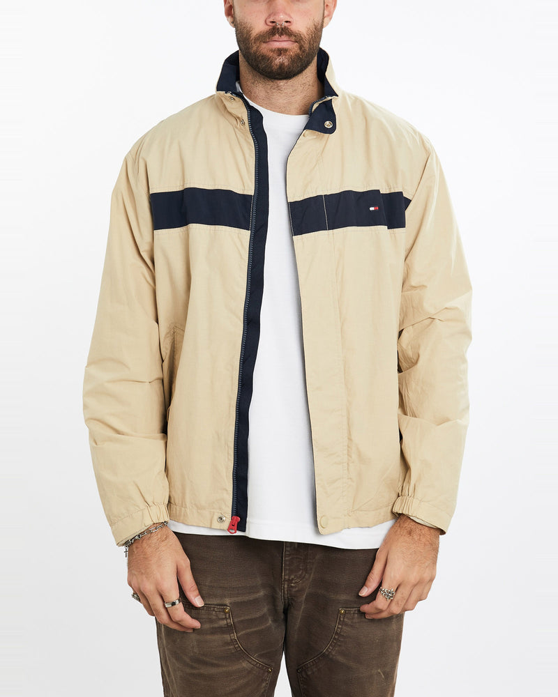 Vintage, Tommy, Hilfiger, Windbreaker, Jacket, The Real Deal, size extra large, colour Beige, newtown, sydney, australia, thrift store, opshop, preloved, secondhand, sustainable, retro, antique, 70s, 80s, 90s, 2000s, 00s, fashion, clothing, streetwear, trendy, garment, style, boutique, store, shop, archive, sale, cheap, best, top, Jackets
