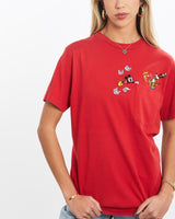 Vintage, 90s, Disney, Mickey, Mouse, Tee, The Real Deal, size extra small, colour Red, newtown, sydney, australia, thrift store, opshop, preloved, secondhand, sustainable, retro, antique, 70s, 80s, 90s, 2000s, 00s, fashion, clothing, streetwear, trendy, garment, style, boutique, store, shop, archive, sale, cheap, best, top, T-Shirts