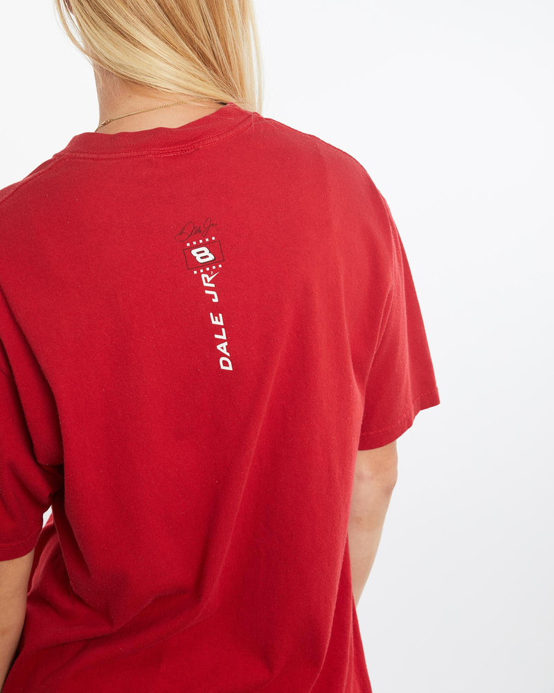 Vintage, Dale, Earnhardt, Jr., NASCAR, Racing, Tee, The Real Deal, size medium, colour Red, newtown, sydney, australia, thrift store, opshop, preloved, secondhand, sustainable, retro, antique, 70s, 80s, 90s, 2000s, 00s, fashion, clothing, streetwear, trendy, garment, style, boutique, store, shop, archive, sale, cheap, best, top, T-Shirts