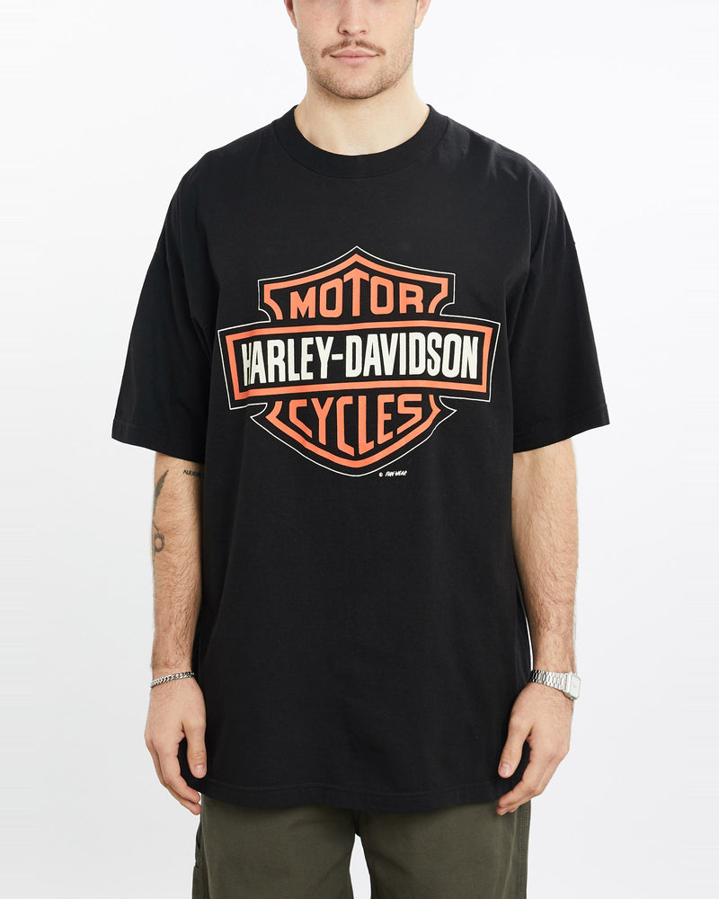 Vintage, Harley, Davidson, Tee, The Real Deal, size double extra large, colour Black, newtown, sydney, australia, thrift store, opshop, preloved, secondhand, sustainable, retro, antique, 70s, 80s, 90s, 2000s, 00s, fashion, clothing, streetwear, trendy, garment, style, boutique, store, shop, archive, sale, cheap, best, top, T-Shirts