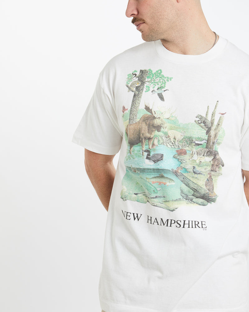 Vintage 1991 New Hampshire Wildlife Tee <br>L , The Real Deal , newtown, sydney, australia, thrift store, opshop, preloved, secondhand, sustainable, retro, antique, 70s, 80s, 90s, 2000s, 00s, fashion, clothing, streetwear, trendy, garment, style, boutique, store, shop, archive, sale, cheap, best, top