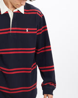 Vintage, 90s, Polo, Ralph, Lauren, Rugby, Shirt, The Real Deal, size large, colour Navy, newtown, sydney, australia, thrift store, opshop, preloved, secondhand, sustainable, retro, antique, 70s, 80s, 90s, 2000s, 00s, fashion, clothing, streetwear, trendy, garment, style, boutique, store, shop, archive, sale, cheap, best, top, Shirts