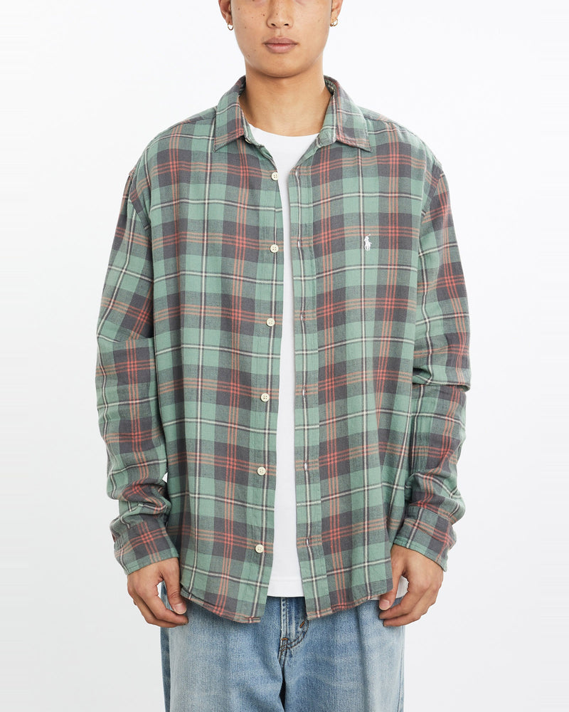 Vintage, 90s, Polo, Ralph, Lauren, Flannelette, Button, Up, Shirt, The Real Deal, size extra large, colour Multicolour, newtown, sydney, australia, thrift store, opshop, preloved, secondhand, sustainable, retro, antique, 70s, 80s, 90s, 2000s, 00s, fashion, clothing, streetwear, trendy, garment, style, boutique, store, shop, archive, sale, cheap, best, top, Shirts