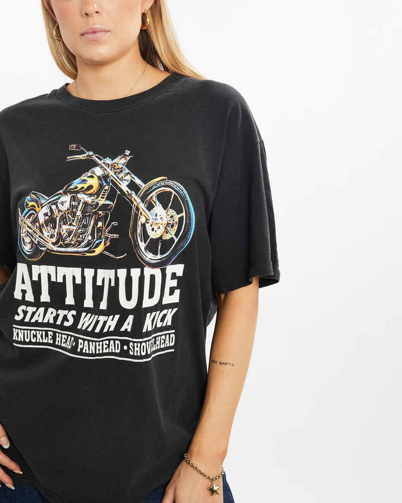 Vintage, 90s, Motorcycle, Tee, The Real Deal, size medium, colour Black, newtown, sydney, australia, thrift store, opshop, preloved, secondhand, sustainable, retro, antique, 70s, 80s, 90s, 2000s, 00s, fashion, clothing, streetwear, trendy, garment, style, boutique, store, shop, archive, sale, cheap, best, top, T-Shirts