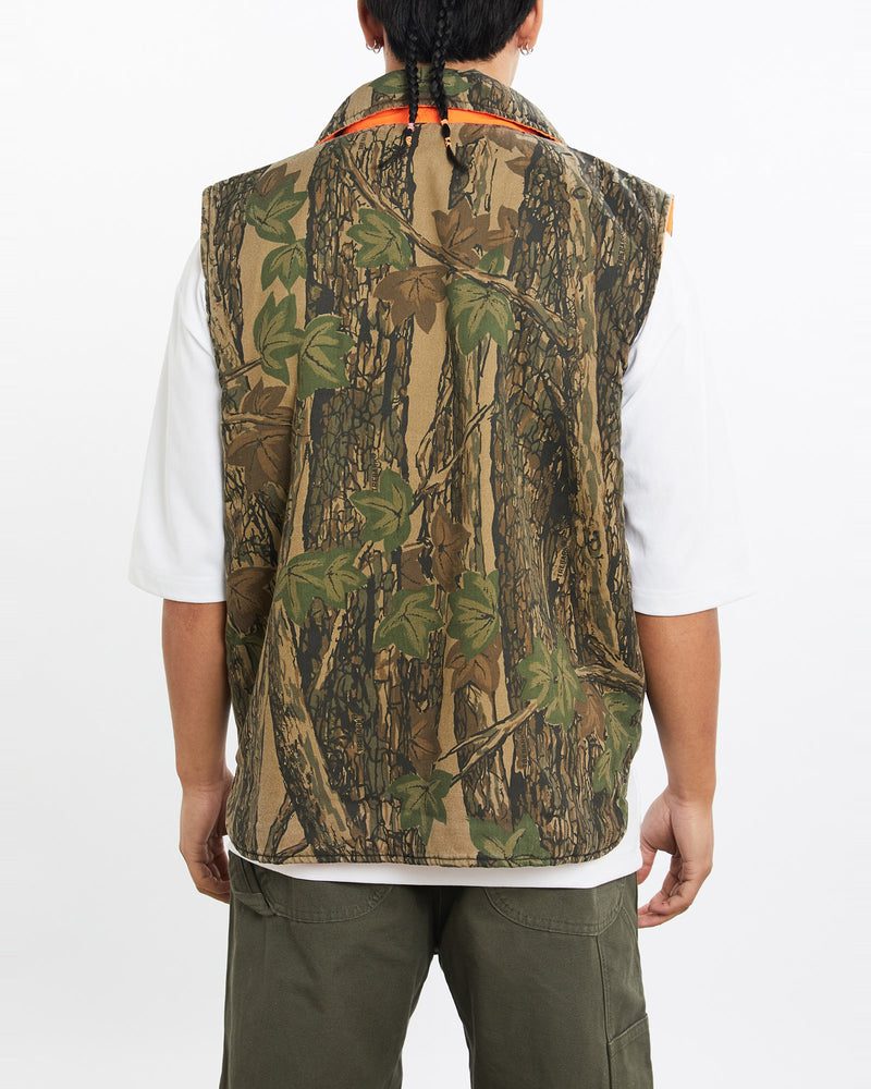 Vintage, Trebark, Realtree, Camo, Reversible, Vest, The Real Deal, size large, colour Brown, newtown, sydney, australia, thrift store, opshop, preloved, secondhand, sustainable, retro, antique, 70s, 80s, 90s, 2000s, 00s, fashion, clothing, streetwear, trendy, garment, style, boutique, store, shop, archive, sale, cheap, best, top, Jackets