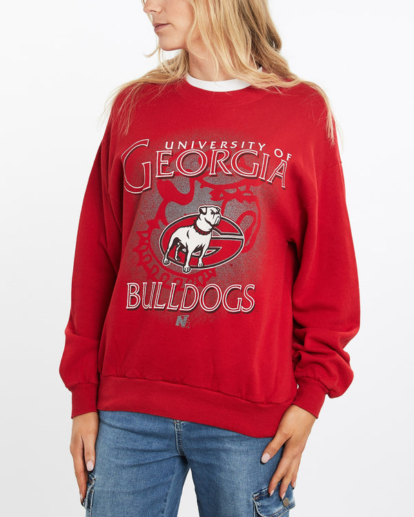 Vintage, 90s, NCAA, University, of, Georgia, Bulldogs, Sweatshirt, The Real Deal, size medium, colour Red, newtown, sydney, australia, thrift store, opshop, preloved, secondhand, sustainable, retro, antique, 70s, 80s, 90s, 2000s, 00s, fashion, clothing, streetwear, trendy, garment, style, boutique, store, shop, archive, sale, cheap, best, top, Sweats and hoodies
