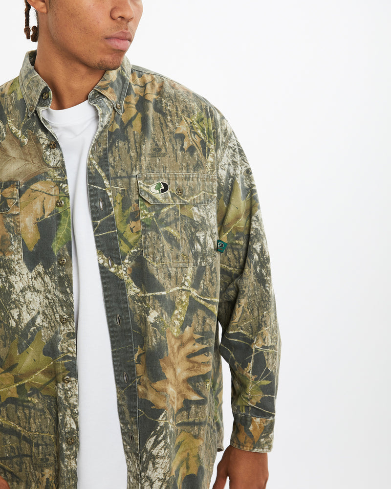 Vintage Mossy Oak Realtree Camo Button Up Shirt <br>XL , The Real Deal , newtown, sydney, australia, thrift store, opshop, preloved, secondhand, sustainable, retro, antique, 70s, 80s, 90s, 2000s, 00s, fashion, clothing, streetwear, trendy, garment, style, boutique, store, shop, archive, sale, cheap, best, top