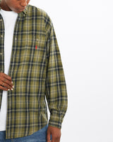 Vintage, 90s, Polo, Ralph, Lauren, Flannelette, Button, Up, Shirt, The Real Deal, size medium, colour Green, newtown, sydney, australia, thrift store, opshop, preloved, secondhand, sustainable, retro, antique, 70s, 80s, 90s, 2000s, 00s, fashion, clothing, streetwear, trendy, garment, style, boutique, store, shop, archive, sale, cheap, best, top, Shirts