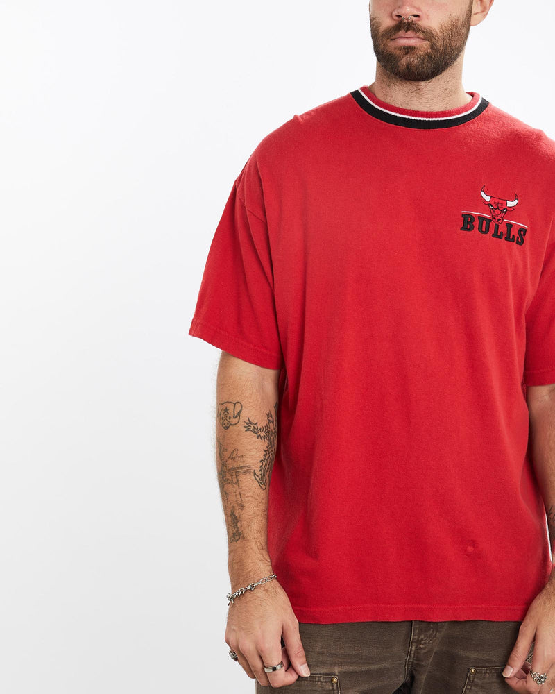 Vintage, 90s, NBA, Chicago, Bulls, Tee, The Real Deal, size extra large, colour Red, newtown, sydney, australia, thrift store, opshop, preloved, secondhand, sustainable, retro, antique, 70s, 80s, 90s, 2000s, 00s, fashion, clothing, streetwear, trendy, garment, style, boutique, store, shop, archive, sale, cheap, best, top, T-Shirts