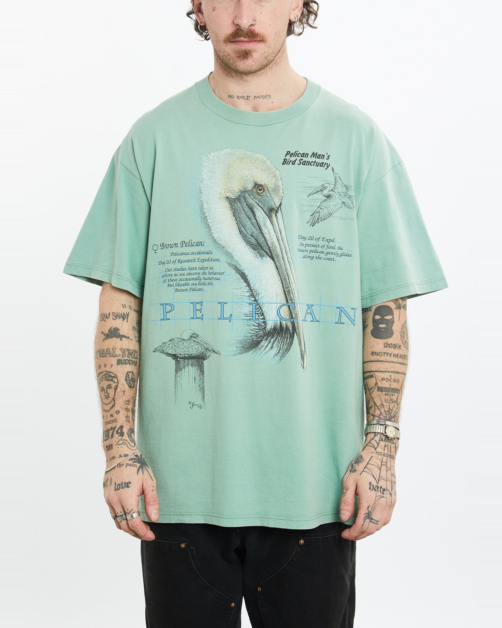 Vintage 90s Wildlife Pelican Tee L