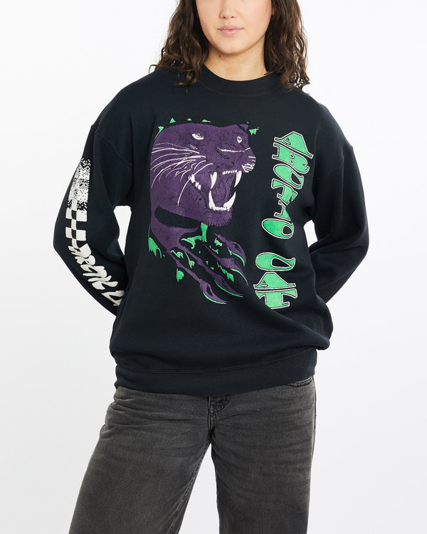 Vintage, 90s, Arctic, Cat, Snowmobiles, Sweatshirt, The Real Deal, size medium, colour Black, newtown, sydney, australia, thrift store, opshop, preloved, secondhand, sustainable, retro, antique, 70s, 80s, 90s, 2000s, 00s, fashion, clothing, streetwear, trendy, garment, style, boutique, store, shop, archive, sale, cheap, best, top, Sweats and hoodies