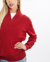 Vintage, Polo, Ralph, Lauren, Quarter, Zip, Sweater, The Real Deal, size extra small, colour Grey, newtown, sydney, australia, thrift store, opshop, preloved, secondhand, sustainable, retro, antique, 70s, 80s, 90s, 2000s, 00s, fashion, clothing, streetwear, trendy, garment, style, boutique, store, shop, archive, sale, cheap, best, top, Sweats and hoodies