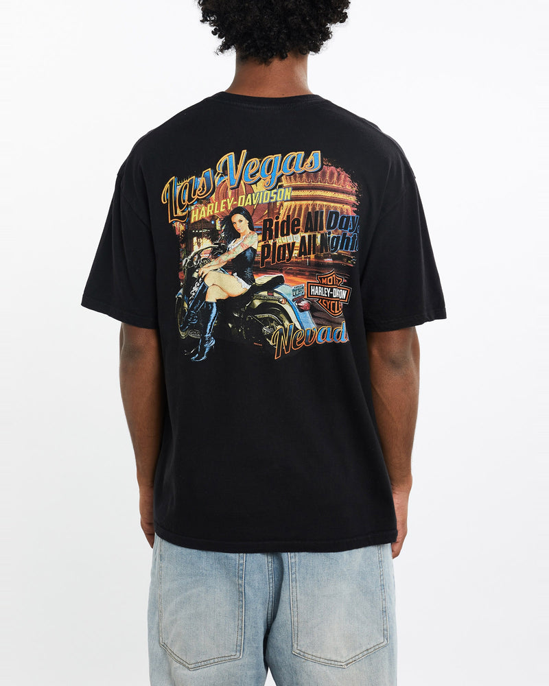 Harley, Davidson, Tee, The Real Deal, size large, colour Black, newtown, sydney, australia, thrift store, opshop, preloved, secondhand, sustainable, retro, antique, 70s, 80s, 90s, 2000s, 00s, fashion, clothing, streetwear, trendy, garment, style, boutique, store, shop, archive, sale, cheap, best, top, T-Shirts